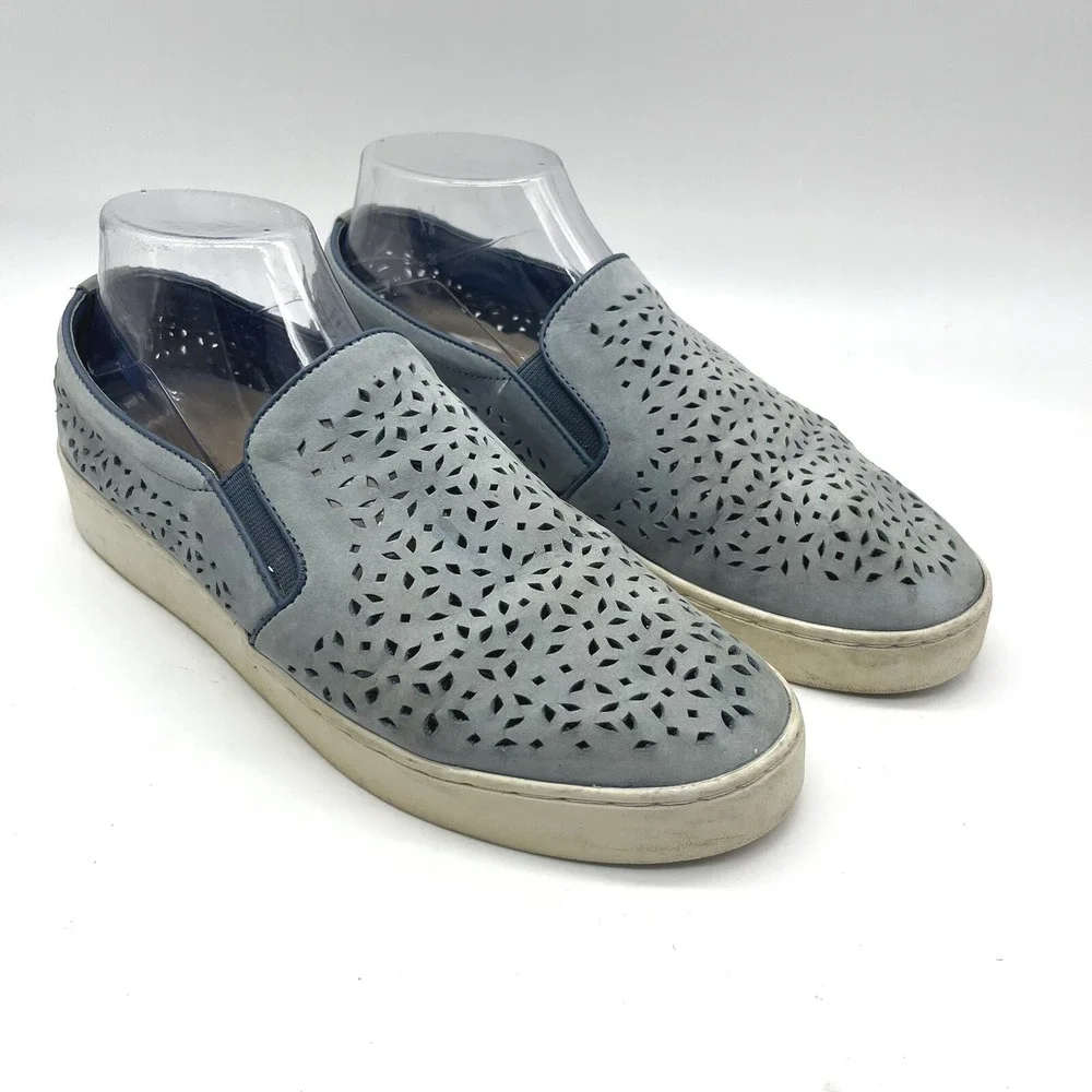 Vionic Perforated Slip On Sneakers Women's‎ Size 9 Blue Leather Cutout